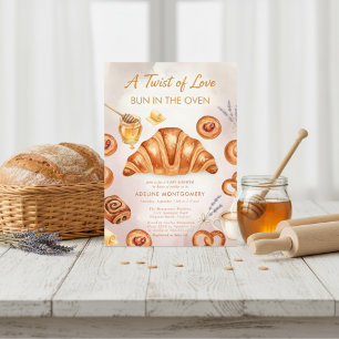 waterverf brood Bun in de Oven Baby Shower Kaart