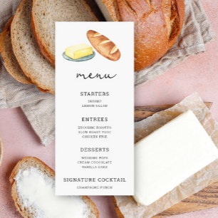 Waterverf brood en boter - Trouwmenu Menu