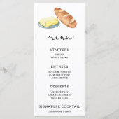 Waterverf brood en boter - Trouwmenu Menu (Voorkant)