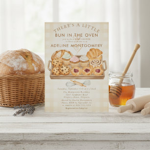waterverf Brood in de Oven Bakkerij Baby Shower Kaart