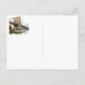 Waterverf Brooklyn Bridge Bewegende Aankondiging (Achterkant)