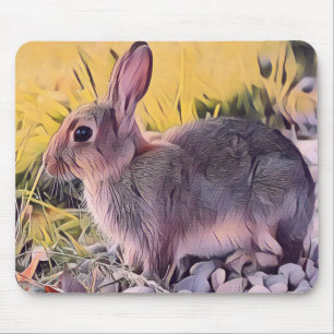 Waterverf Brown Bunny Rabbit  kunst Muismat