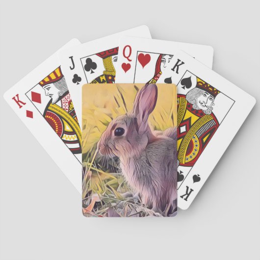 Waterverf Brown Bunny Rabbit  kunst Pokerkaarten (Achterkant)