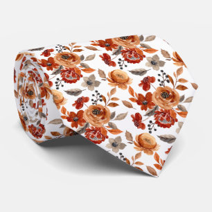 Waterverf Brown Floral Pattern Stropdas