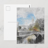 Waterverf brug in Central Park New York Briefkaart (Voorkant / Achterkant)