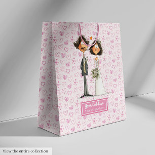 Waterverf Bruid Bruidegom Gift Bag Funny Wedding Medium Cadeauzakje