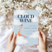 Waterverf bruid op Cloud Wine Vrijgezellenfeest Kaart