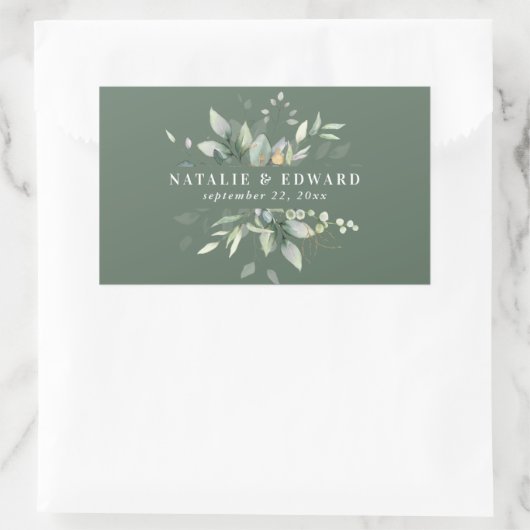 Waterverf bruidbruinkool bedankt rechthoekige sticker (Tas)