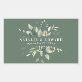 Waterverf bruidbruinkool bedankt rechthoekige sticker (Voorkant)