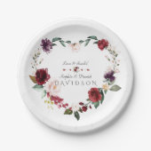 Waterverf Bruidsboeket Bloemenkrans Bruiloft Papieren Bordje (Voorkant)