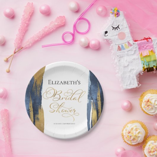 Waterverf Bruidsfeest Papieren Borden | Abstract Papieren Bordje (Feest)