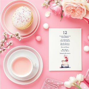 Waterverf bruidstaart Tafel Aantal Zitkaarten Kaart