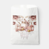 Waterverf Bruidsthee Dusty Pink Custom Bedankzakje (Voorkant)