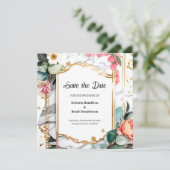 Waterverf Bruiloft Bewaar de datum Kaart (Staand voorkant)