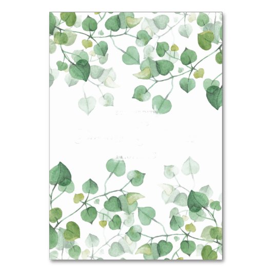 Waterverf Bruiloft Bladeren Kaart (Achterkant)