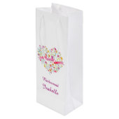 Waterverf bruiloft bridesmaïde wijn gunsttas cadeautas (Achterkant Gekanteld)