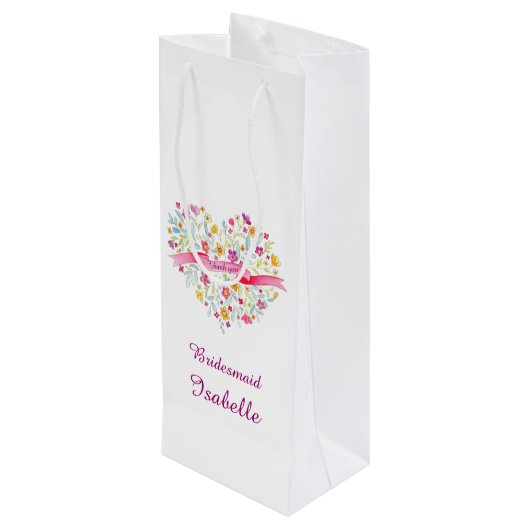 Waterverf bruiloft bridesmaïde wijn gunsttas wijn cadeautas (Achterkant Gekanteld)