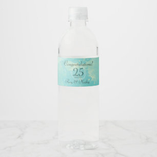 Waterverf Bruiloft Jubileum Waterfles Label Etiket