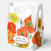 Waterverf bruiloft met patroon van oranjerode klap bedankdoosjes (Open)