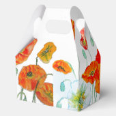 Waterverf bruiloft met patroon van oranjerode klap bedankdoosjes (Achterkant)