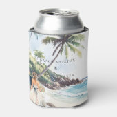 Waterverf bruiloft paar bruiloft blikjeskoeler (Blikje Voorkant)