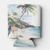 Waterverf bruiloft paar bruiloft blikjeskoeler (Achterkant)