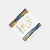 Waterverf bruiloft servetten | Blauw Abstract verg (Hoek)