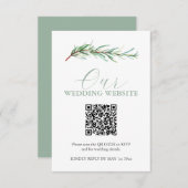 Waterverf Bruiloft Website RSVP Kaart met QR Code (Voorkant / Achterkant)