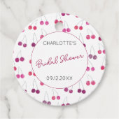 Waterverf Bruiloftsfeest met Kersen - Persoonlijk Bedankjes Labels (Voorkant)