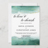 Waterverf bruin goudbruin glitter bruiloft kaart (Voorkant)