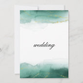 Waterverf bruin goudbruin glitter bruiloft kaart (Achterkant)