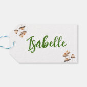 Waterverf Bruine Bospaddenstoelen Cadeaulabel (Achterkant Horizontaal)