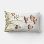 Waterverf Bruine Bospaddenstoelen Kussen (Achterkant)