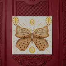 Waterverf bruine vlinder zon hemelse accenten