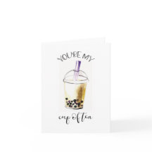 Waterverf Bubble Tea Boba My Cup Tea Lettering