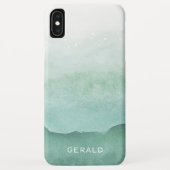 Waterverf Bubbles Monogram Groene Golf Ombre Case-Mate iPhone Case (Achterkant)