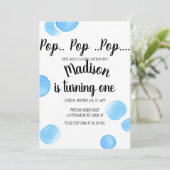 Waterverf Bubbles Pop Pop Birthday Kaart (Staand voorkant)