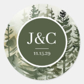 Waterverf buitenhuwelijk ronde sticker (Voorkant)