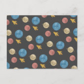 Waterverf buitenruimtevaartuig 4e verjaardag foto briefkaart (Achterkant)