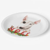 Waterverf Bull Terrier Noel Kerstmis Papieren Bordje (Gekanteld)