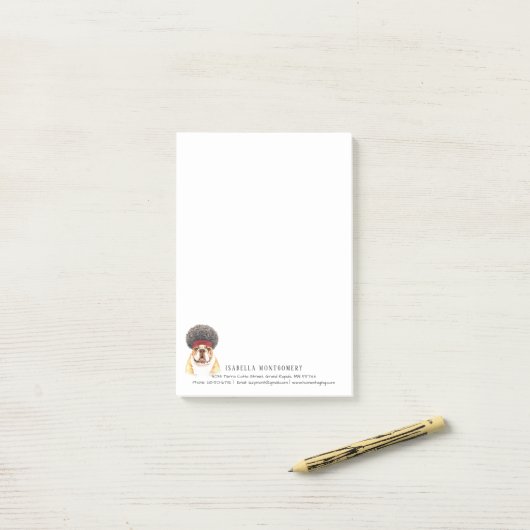 Waterverf Bulldog Aangepaste notities Post-it® Notes (Op bureau)