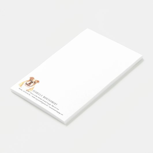 Waterverf Bulldog Aangepaste Post-it notities Post-it® Notes (Schuin)