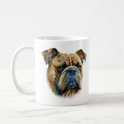 Waterverf Bulldog Koffiemok (Links)