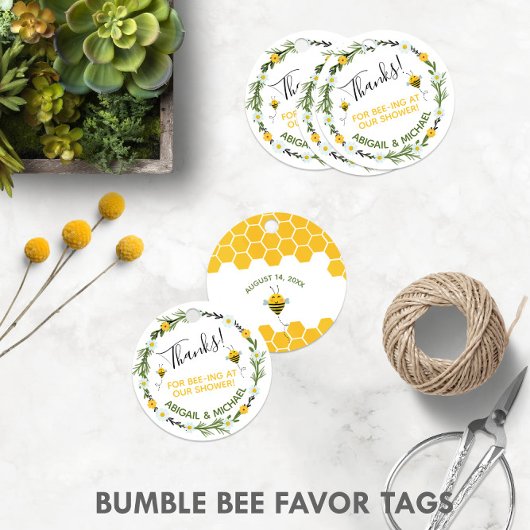 Waterverf Bumble Bee "Bedankt voor Bee-ing Here" � Bedankjes Labels
