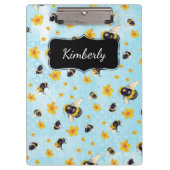 Waterverf Bumble Bee Personalized Pocket Folder Klembord (Voorkant)