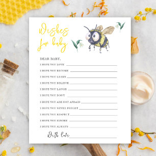 Waterverf Bumble Bee - wensen voor baby