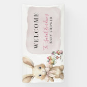 Waterverf Bunny Baby shower Banner (Verticaal)