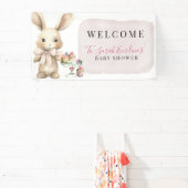 Waterverf Bunny Baby shower Banner (Insitu)