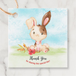Waterverf Bunny Baby shower Boerderij Dank u Bedankjes Labels