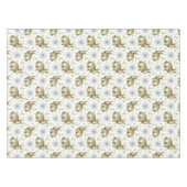 Waterverf Bunny & Daisy Flowers Pasen Tafelkleed (Voorkant (Horizontaal))